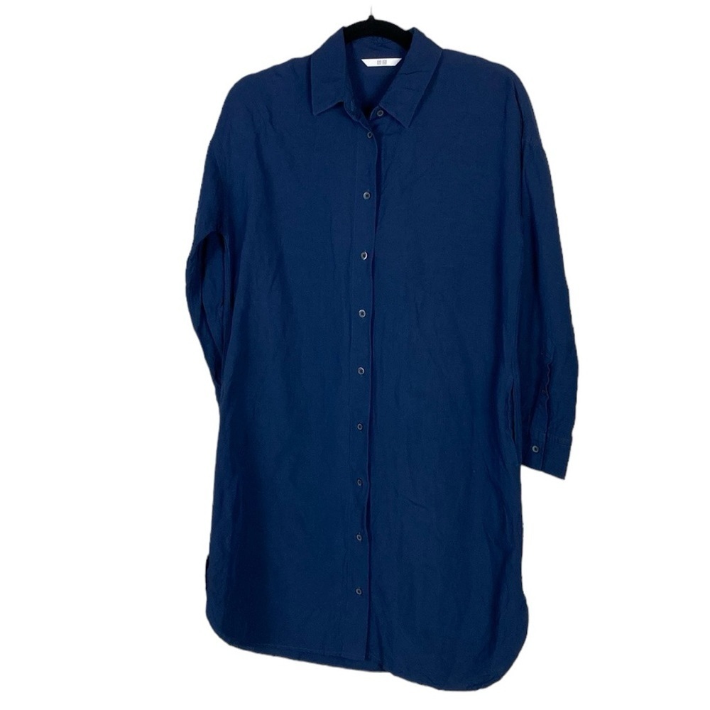 Uniqlo navy blue button front dress